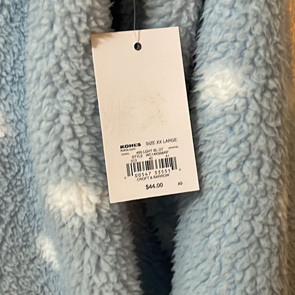 Soft & Fuzzy Blue & White Croft & Barrow Sherpa Fleece Jacket, Sz XL, NWT - Picture 8 of 10